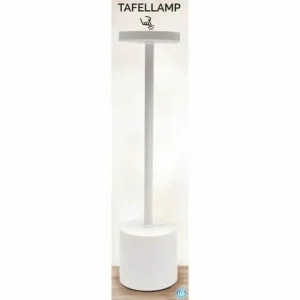 Tafellamp Led touch USB wit 8x8xH34cm Alleen Vandaag