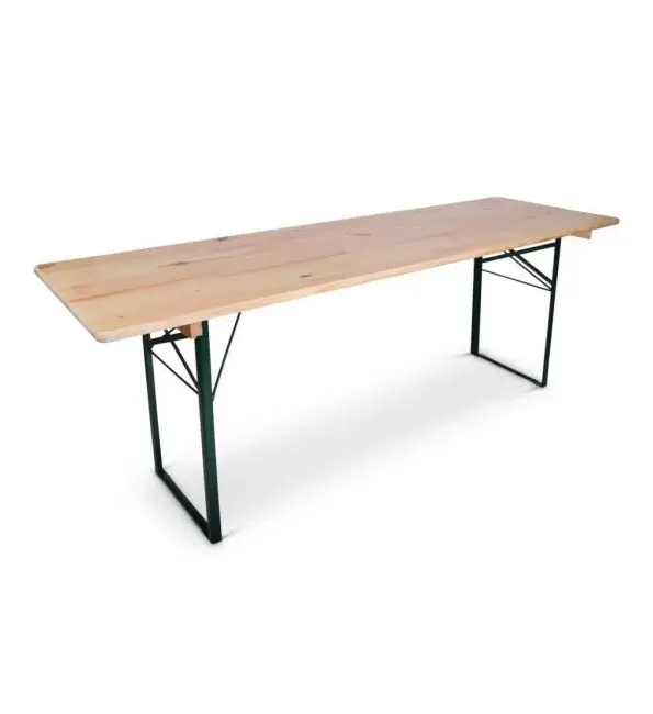 Biertafel grenenhout met groen frame 220x70xH78cm Seizoensaanbieding
