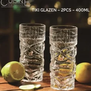 Uitverkoop Tiki Glazen transparant 400ml | 2 stuks