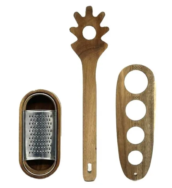 Beste Prijs Pastamaker set acaciahout 3-delig