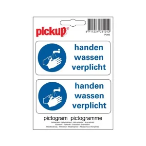 Alleen Vandaag Pickup Pictogram 10x10cm - handen wassen verplicht 2x