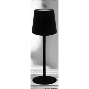Laatste Kans Ledlamp draadloos metaal zwart 11,5x11x38cm