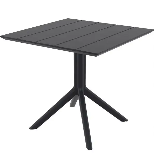 Lage Kosten Tafel Outdoor Paris zwart 80x80cm