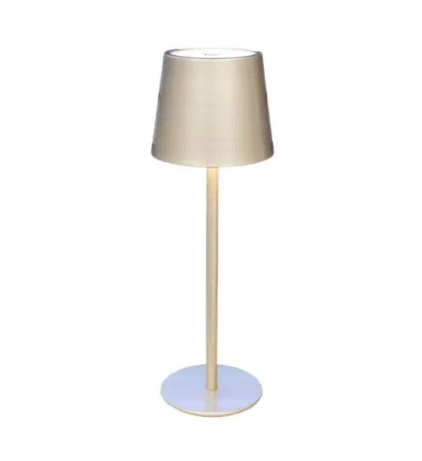 Tafellamp LED draadloos metaal goud 9,5x27cm Betaalbaar