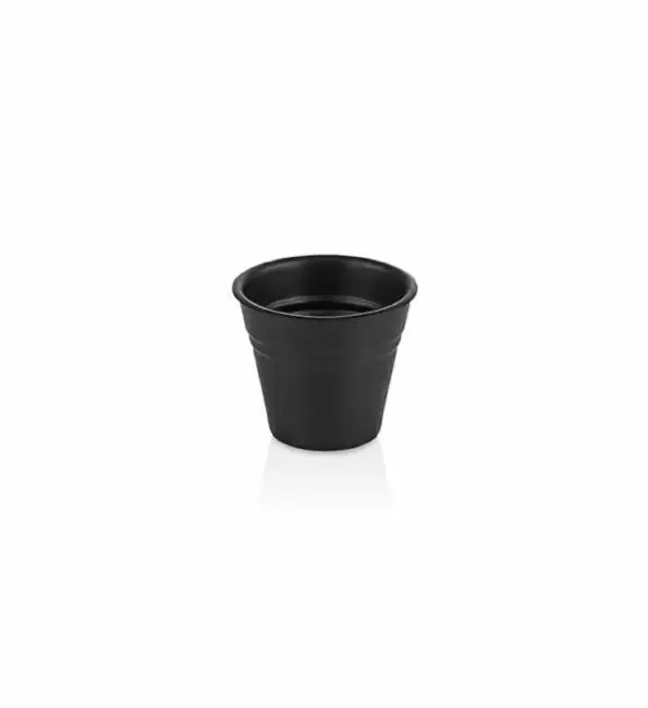 Potje/emmertje melamine zwart 140ml 7,5xH6,5cm Beperkte Voorraad