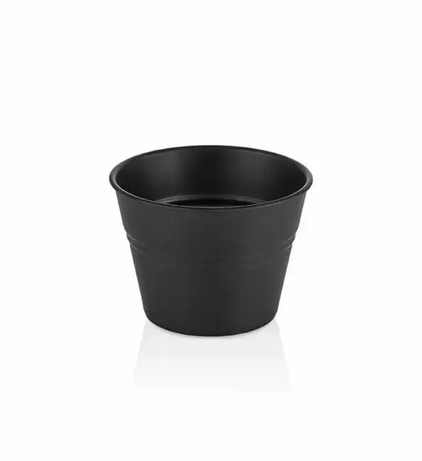 Hoge Kwaliteit Potje/emmertje melamine zwart 1100ml 15xH11cm