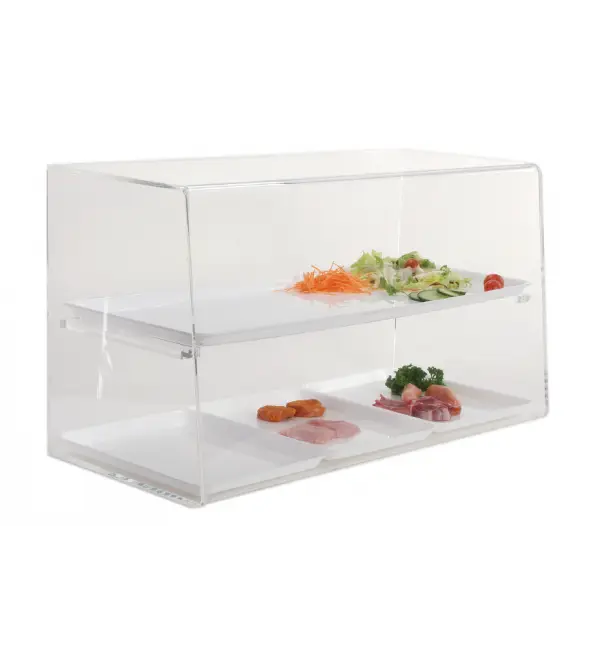 Favoriet Toonbankstaander dubbel plexi 68xH38cm + 4 schotels