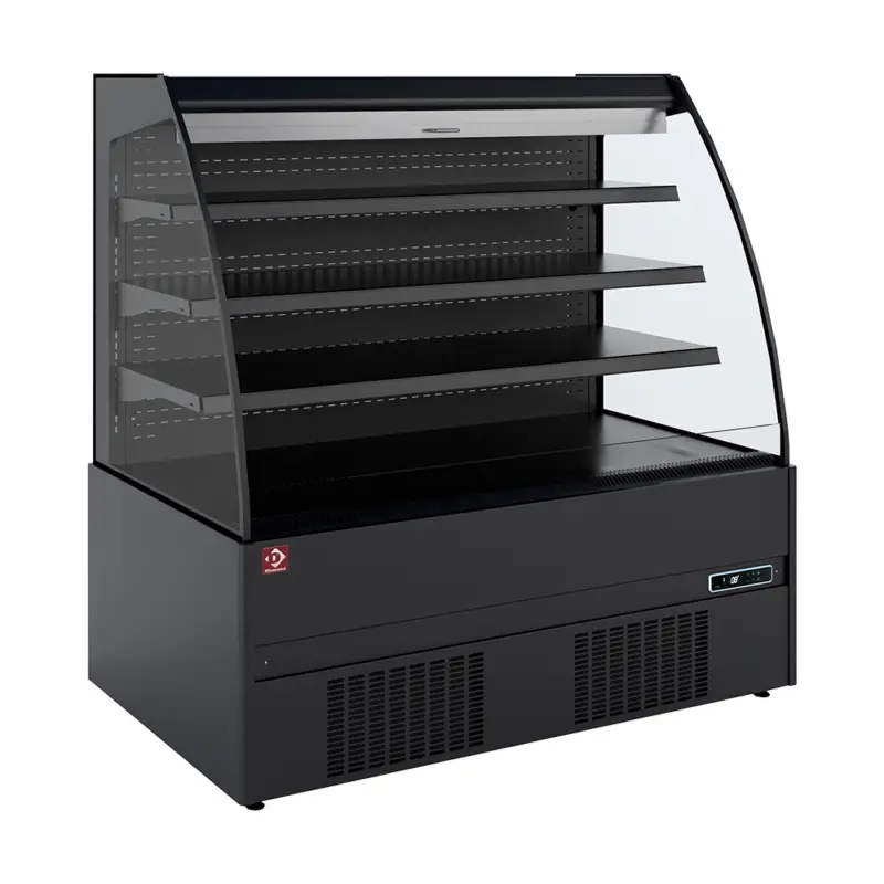 Diamond Wandkoeling | RIMINI LINE | Zwart | +1°C/+7°C | Statisch + Ventilator | Open | Intern Nachtgordijn | 1312x852x1500mm Must-Have