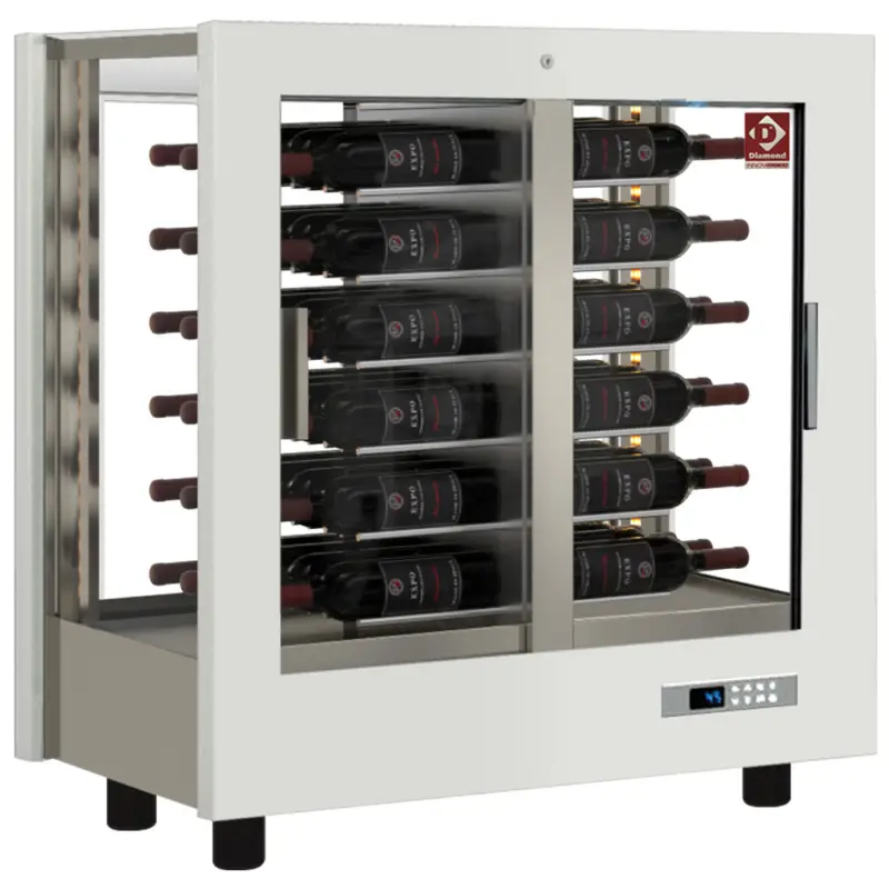 Gekoelde Wijnvitrine 216L Doorgeef | Moduleerbaar | +4°c/+16°c | 860x530x938mm Direct Verzonden