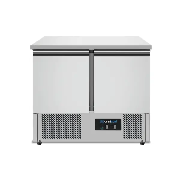Unnicool Koelwerkbank | 400L | 3 Deuren | +2°C/+8°C | Statisch + Ventilator | Wielen | 1370x700x876mm Lage Prijs