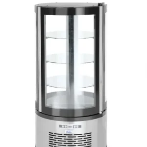 Seizoensaanbieding Arktic Gebaksvitrine | 100L | RVS/Zwart | 0°C/+6°C | Geforceerde Koeling | Ø480x1030mm