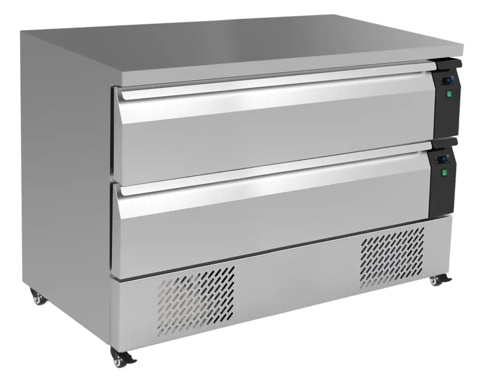 CombiSteel Koel-/Vrieswerkbank | 265L | 2 Laden 6x 1/1 GN | Geforceerd | Wielen | 1230x700x865mm Actieprijs