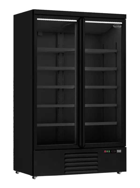 Hoge Kwaliteit Combisteel Koelkast | 1000L | Zwart | 0°C/+10°C | Geforceerd | 2 Draaideuren | Wielen | 1253x710x2003mm