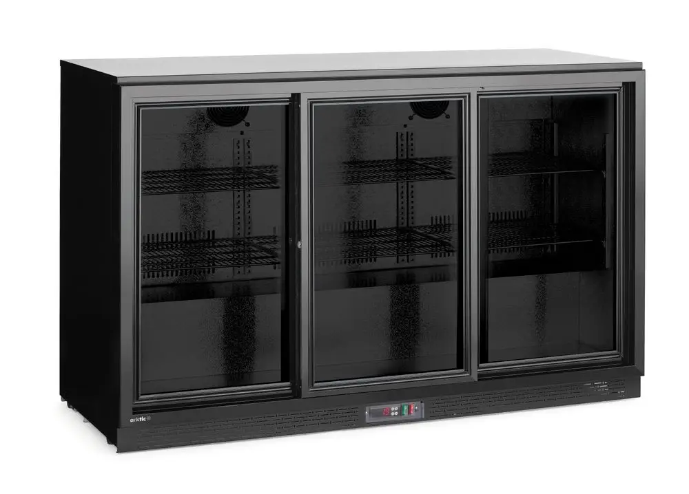 Shop Nu Arktic Backbar Koelkast | 3 Schuifdeuren | 308L | +0°C/+10°C | Zwart | 220-240V/160W | 1350x520x865mm