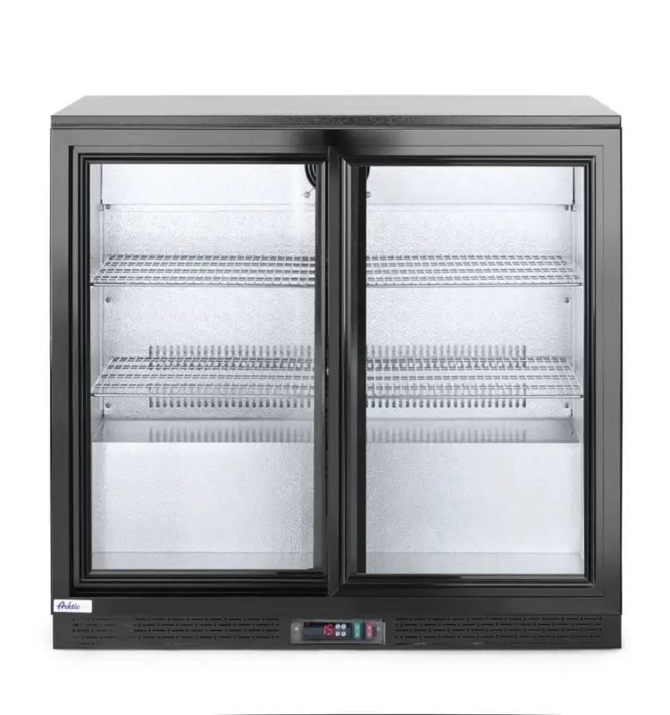 Koop Online Arktic Barkoelkast | 197L | Zwart | +2°C/+10°C | Geforceerd | Schuifdeuren | 900x500x900mm