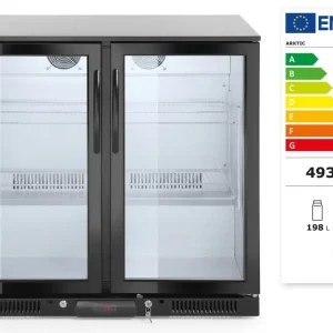 Koop Vandaag Arktic Barkoelkast | 200L | Zwart | +2°C/+10°C | Geforceerd | Klapdeuren | 900x500x900mm