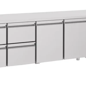 Gratis Retour Combisteel Koelwerkbank | ENERGY LINE | Energiezuinig | 632L | 2 Deuren + 4 Laden 1/1 GN | -2°C/+8°C | Geforceerd | 2330x700x850mm