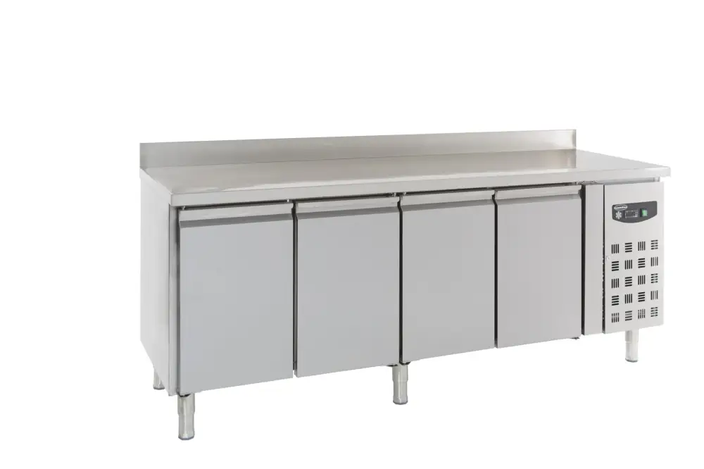 Combisteel Koelwerkbank | STANDARD LINE | 553L | 4 Deuren 1/1 GN | -2°C/+8°C | Geforceerd | Achter Rand | 2230x700x850/950mm Hoge Kwaliteit