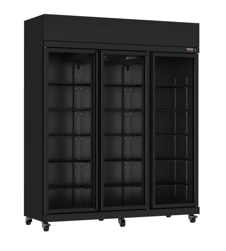 Gecertificeerd CombiSteel Koelkast | SERIE IRM | 1180L | Zwart | 0°C/+10°C | Geforceerd | Draaideuren | Wielen | 1650x596x2003mm