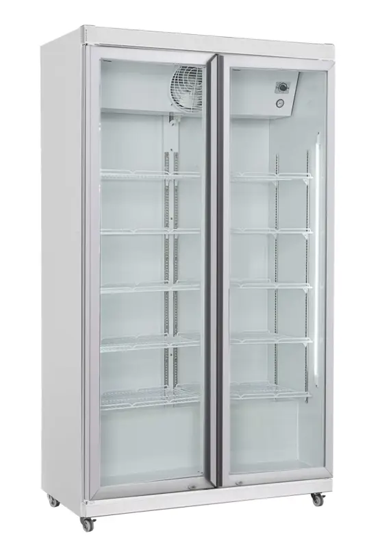 Exclusieve Aanbieding Combisteel Koelkast | Wit | 2 Glasdeuren | 785L | Geforceerd | Wielen | 1120x595x1973mm