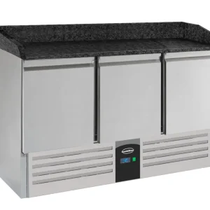Combisteel Pizzawerkbank | COMPACT LINE | 350L | 3 Deuren | +2°C/+8°C | Statisch + Ventilator | 1400x700x1020mm Actieprijs