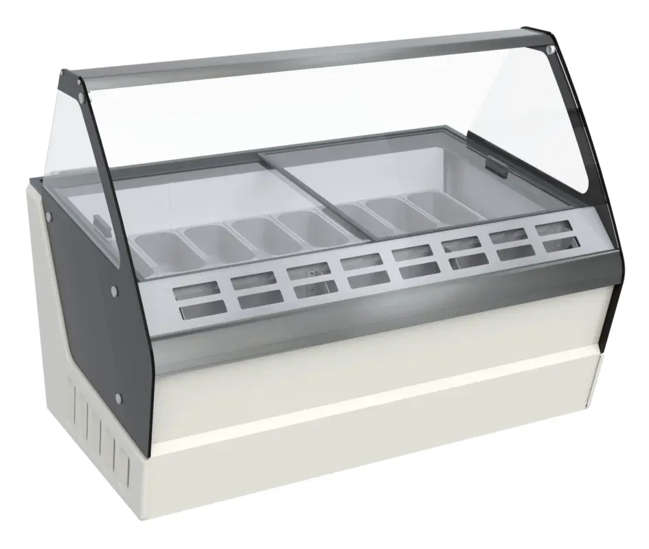 Combisteel Schepijsvitrine | Hawaii | 16x 5L | Wielen | 1590x1195x1335mm Fabrieksprijs