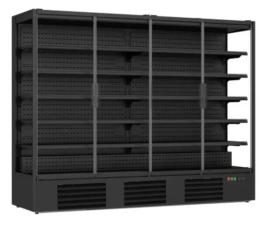 Populair Combisteel Wandkoeling | Marco | Zwart | -1°c/+5°c | 6 Etages | Draaideuren | 2560x740x2010mm
