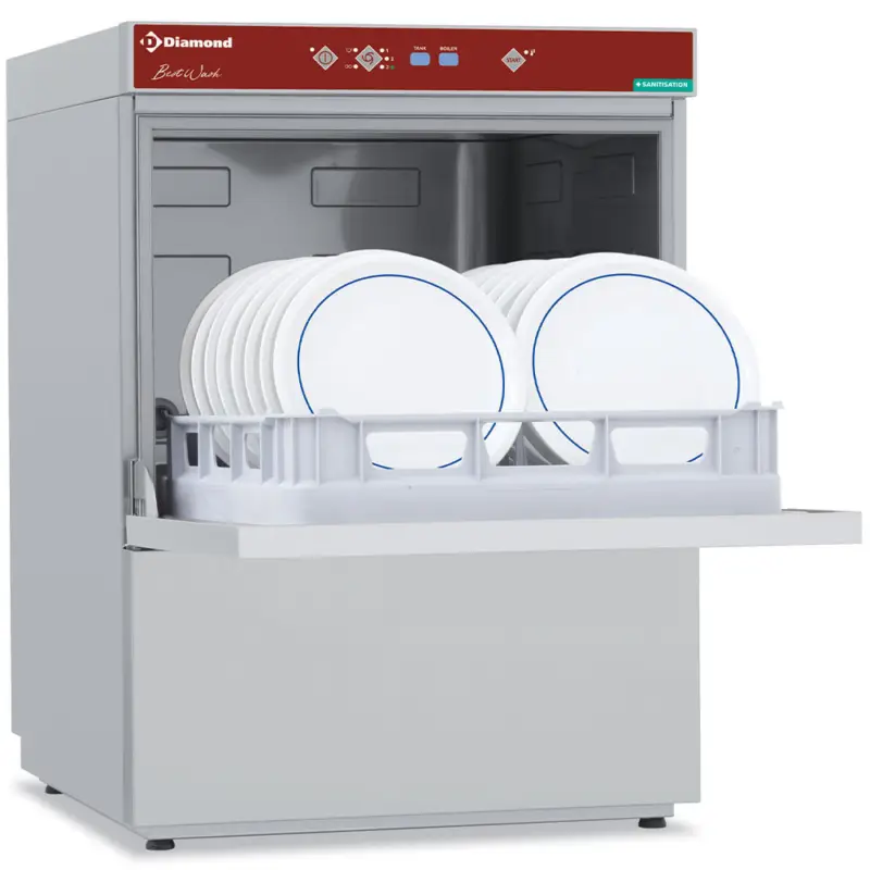 Diamond Vaatwasser | Ontsmetting | 500x500mm | Afvoerpomp | Zeeppomp | Naglanspomp | Ontharder | Breaktank | 400V | 600x635x820mm Goedkoop