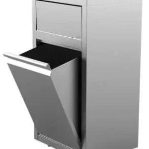 Unninox Afvalbak | RVS | 50L | Duwdeksel + Kanteldeur | 500x400x940(h)mm Dagaanbieding