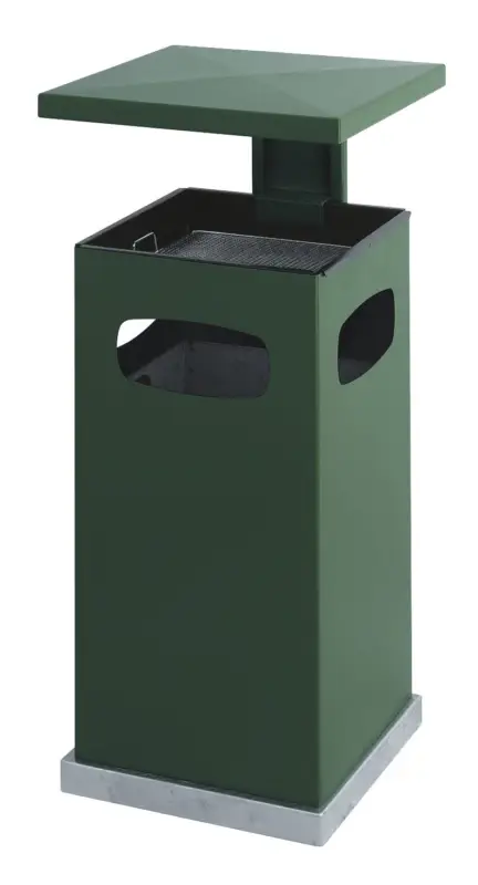 Beste Prijs V-Part As-papierbak | Met Afneembaar Afdak | 70L | Groen | 395x395x910mm