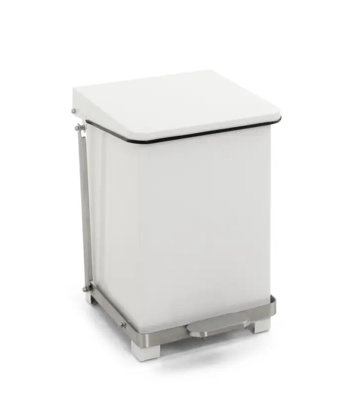 Premium V-Part Industriële Pedaalemmer | 27L | Wit | 370x370x428mm