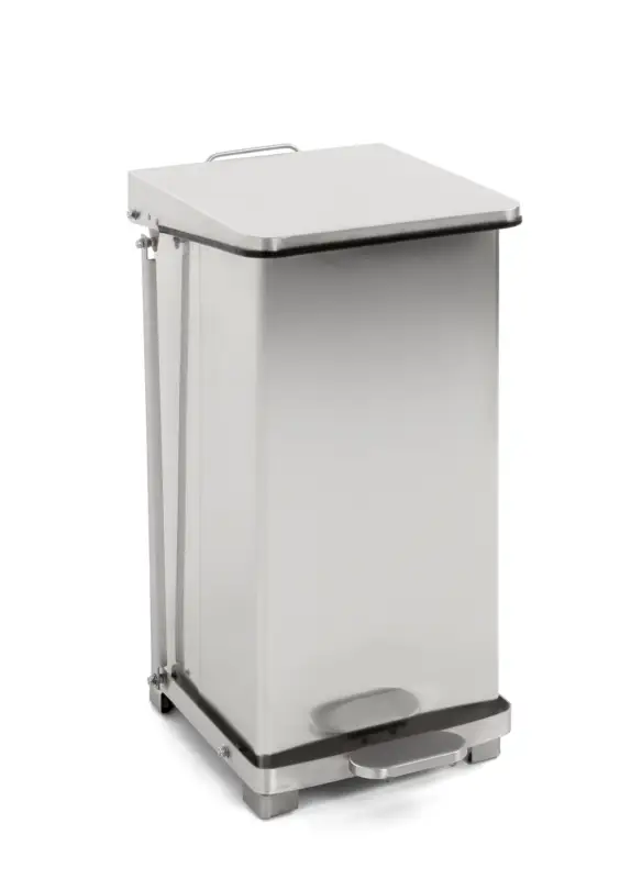 Korting V-Part Industriële Pedaalemmer | 45L | Mat RVS | 370x370x590mm