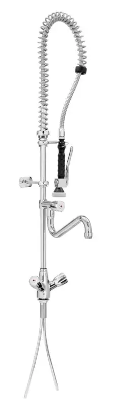 Merkproduct Bartscher Voorspoeldouche 26L-1801B | Tweegreeps mengkraan | 1430mm hoog | 1/2″ aansluiting