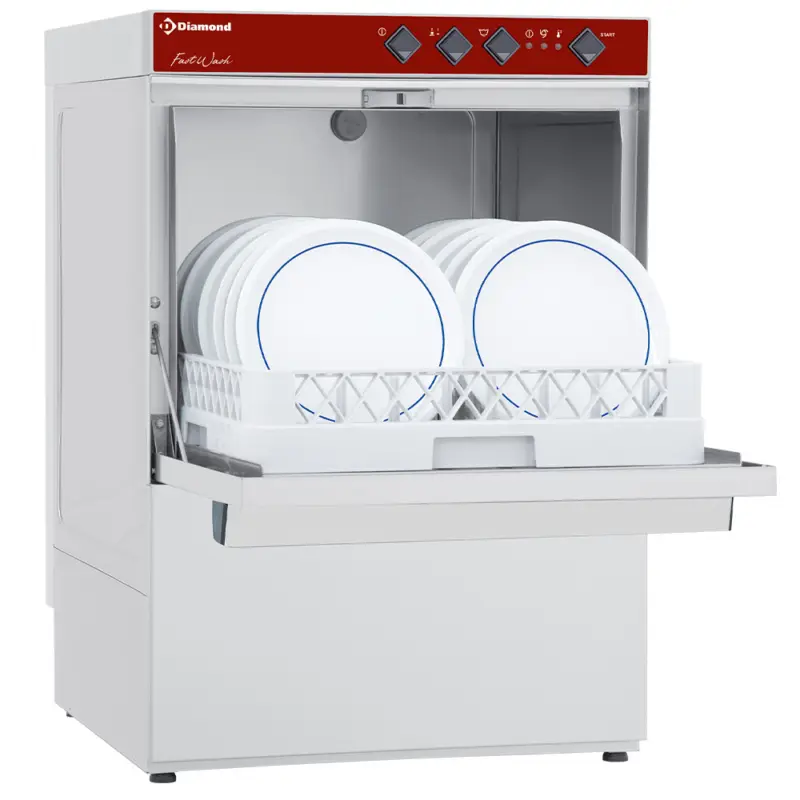 Diamond Horeca Vaatwasser | Mand 500x500mm | 230V | Naglanspomp | Ontharder | 3.5kW | 580x600x820mm Lage Prijs
