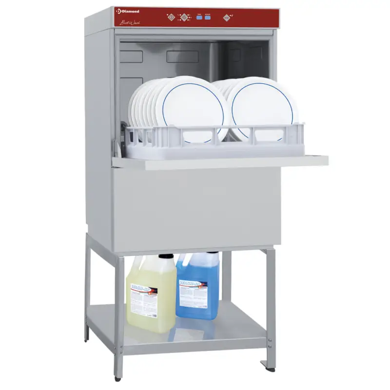 Koop Online Diamond Vaatwasser + Onderstel | 500x500mm | Naglanspomp | 6.5kW | 400V | 600x630x1387mm