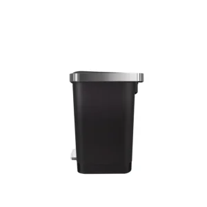 Populair EKO Hana 2 Pedaalemmer | 15 Liter | Zwart | Kunststof met RVS-look rand | Gedempt sluitend deksel | 300x250x361mm
