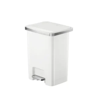 EKO Hana 2 Pedaalemmer | 25 Liter | Wit | Kunststof met RVS-look rand | Gedempt sluitend deksel | 282x338x466mm Nu Kopen