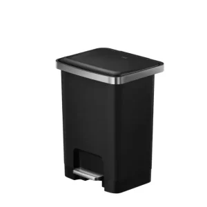 Alleen Vandaag EKO Hana 2 Pedaalemmer | 25 Liter | Zwart | Kunststof met RVS-look rand | Gedempt sluitend deksel | 332x282x466mm