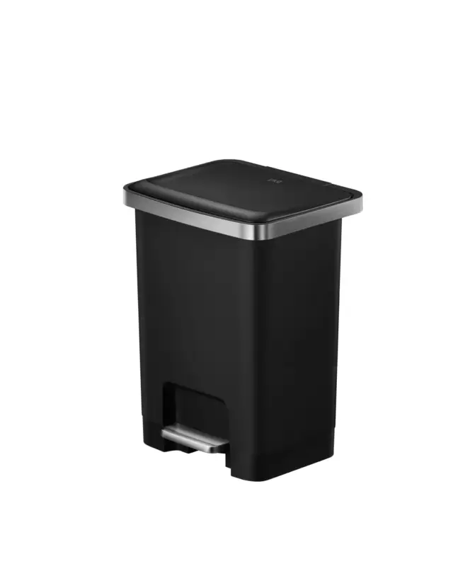 Alleen Vandaag EKO Hana 2 Pedaalemmer | 25 Liter | Zwart | Kunststof met RVS-look rand | Gedempt sluitend deksel | 332x282x466mm