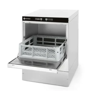 Laatste Kans Glazen Vaatwasser 40×40 – Elektronische Bediening | Hendi | Met Reinigingspomp | 230v/2800w | 472x566x(h)705mm