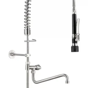 Aanbieding CombiSteel Voorspoeldouche | Flexibele Hals | Zwenkkraan | Mengkraan | 1-Gats | 390x975mm