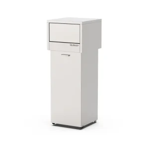 Bestel Nu Qusinox Afvalbak | RVS | Duwdeksel + Kanteldeur | 470x470x1260mm