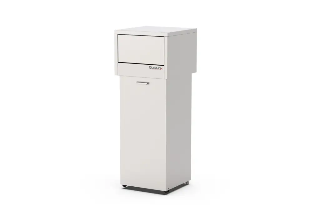 Bestel Nu Qusinox Afvalbak | RVS | Duwdeksel + Kanteldeur | 470x470x1260mm