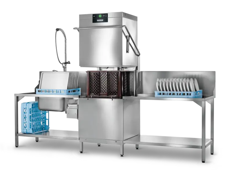 Hobart Doorschuifvaatwasser PREMAX AUPL | XL Wasruimte 600x500mm | PERMANENT-CLEAN | 8 Programma’s | 70 Rekken/Uur | 400V | 735x742x1610mm Exclusieve Aanbieding