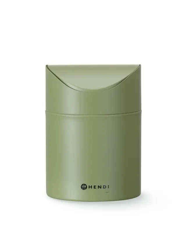 Tafelformaat prullenbak met schommeldeksel, HENDI, 1,2L, Groen, ⌀120x(H)165mm Favoriet