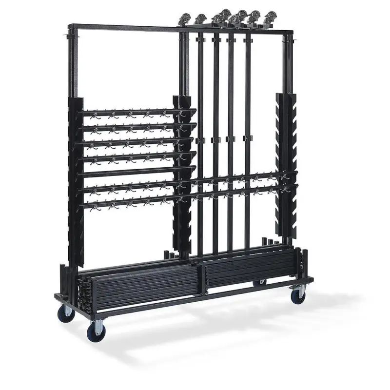 Coat racks Trolley big, for 10 complete Coat racks, Hammerite, 186x60,5x201cm (BxTxH), T91800 Premium