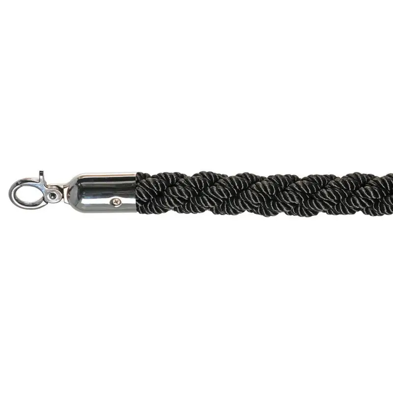 Uitverkoop 10102BC - Barrier cord luxury Black, polished, Ø 3cm, length 157 cm