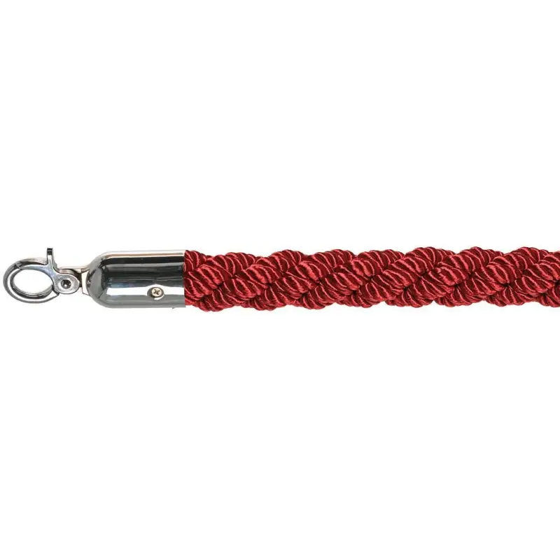 Gereduceerde Prijs 10102RC - Barrier cord luxury Red, polished, Ø 3cm, length 157 cm