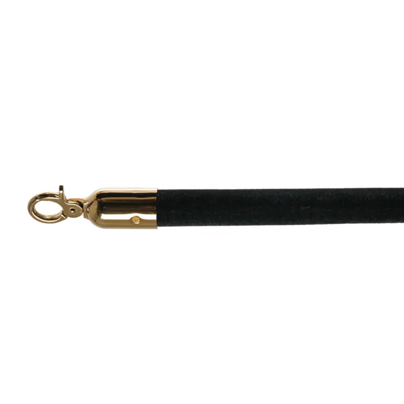 Hete Deal 10103BB - Barrier cord velvet Black, Brass, Ø 3cm, length 157 cm