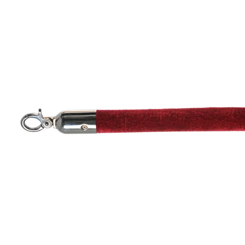 Laatste Versie 10103RC - Barrier cord velvet Red, polished, Ø 3cm, length 157 cm